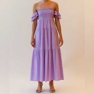 Emin & Paul Lavender Ruffle Strap Maxi Dress